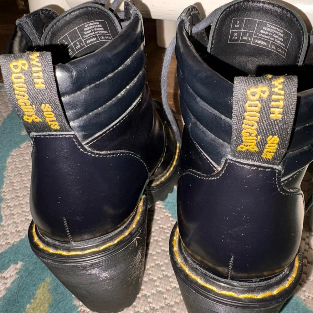 Dr. Martens Persephone Black Leather Platform Heeled Boots | Size 5 - Picture 13 of 16